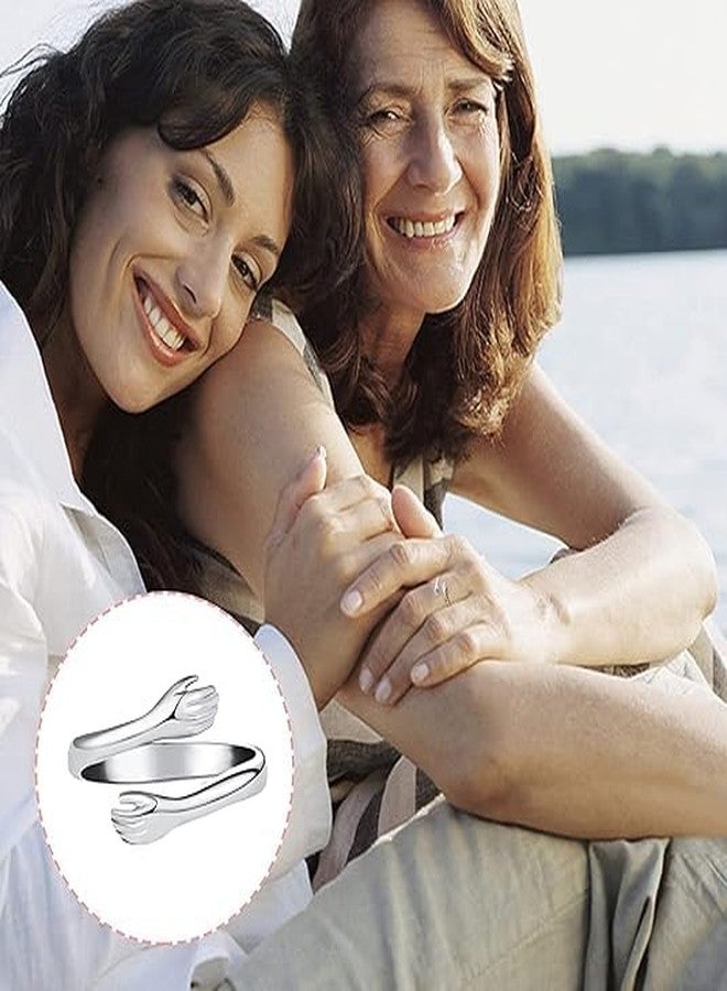 DivaGlamz To My Daughter Hug Hope Rings, I Love You Foreve Motivational Stainless Steel Spiral Wrap Twist Open Adjustable Healing Ring Inspirational Gift Jewelry (Daughter engraving) - Image 3